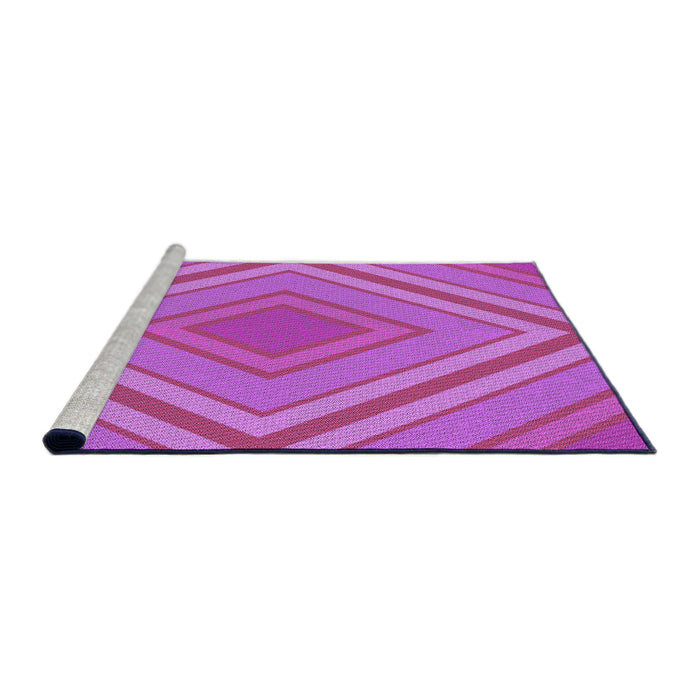 Sideview of Machine Washable Transitional Neon Pink Rug, wshpat1465pur