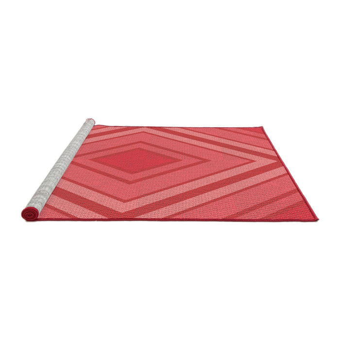 Sideview of Machine Washable Transitional Red Rug, wshpat1465rd