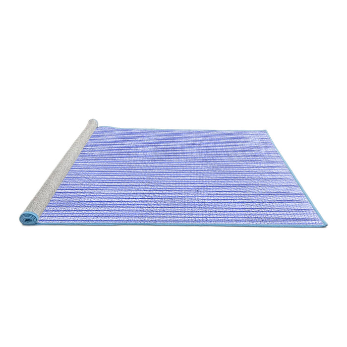 Sideview of Machine Washable Transitional Blue Rug, wshpat1466blu