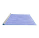 Sideview of Machine Washable Transitional Blue Rug, wshpat1466blu