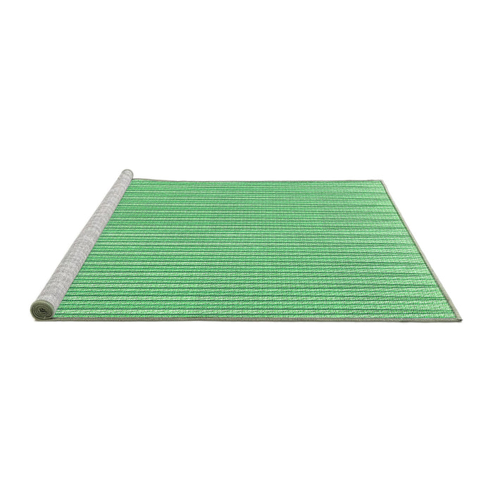 Sideview of Machine Washable Transitional Green Rug, wshpat1466grn