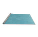 Sideview of Machine Washable Transitional Blue Rug, wshpat1466lblu