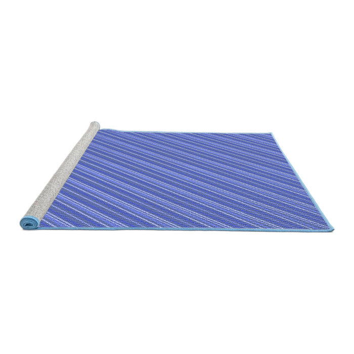 Sideview of Machine Washable Transitional Sky Blue Rug, wshpat1467blu
