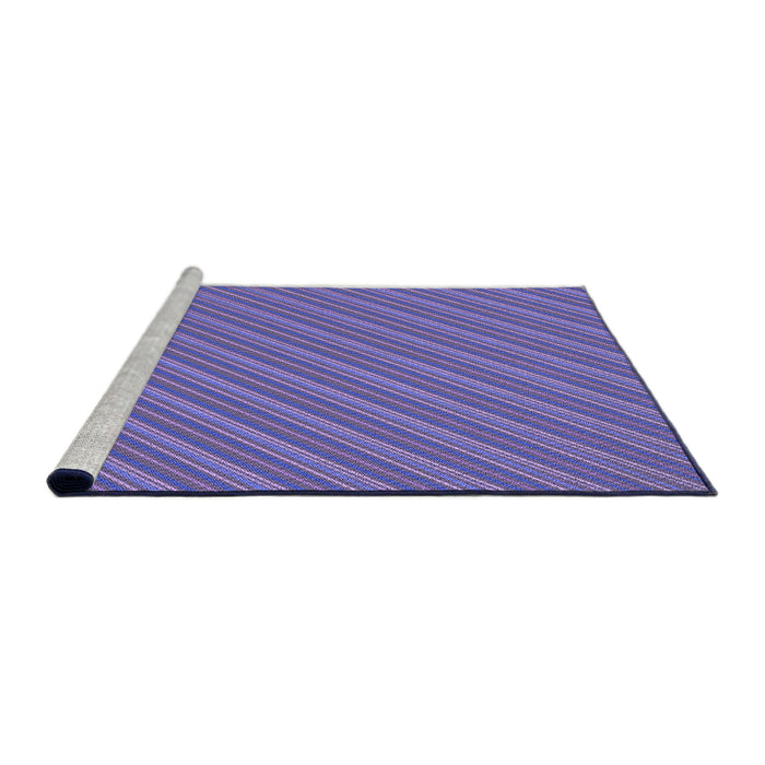 Sideview of Machine Washable Transitional Slate Blue Rug, wshpat1467pur