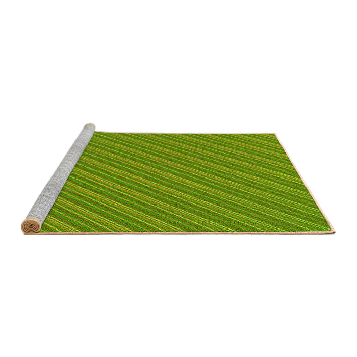 Sideview of Machine Washable Transitional Green Rug, wshpat1467yw