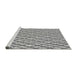 Sideview of Machine Washable Transitional Silver Gray Rug, wshpat1468gry