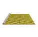 Sideview of Machine Washable Transitional Bold Yellow Rug, wshpat1468yw