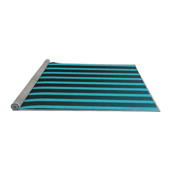 Sideview of Machine Washable Transitional Deep Teal Green Rug, wshpat1469lblu