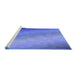 Sideview of Machine Washable Transitional Sky Blue Rug, wshpat147blu