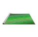 Sideview of Machine Washable Transitional Forest Green Rug, wshpat147grn