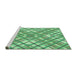 Sideview of Machine Washable Transitional Jade Green Rug, wshpat1470grn