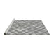 Sideview of Machine Washable Transitional Platinum Silver Gray Rug, wshpat1470gry