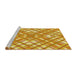 Sideview of Machine Washable Transitional Neon Orange Rug, wshpat1470yw