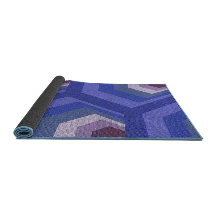 Thickness of Patterned Light Slate Blue Rug, pat1471blu