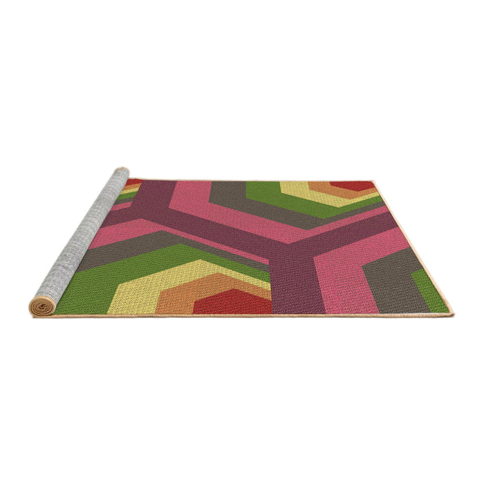 Sideview of Machine Washable Transitional Dark Golden Brown Rug, wshpat1471brn