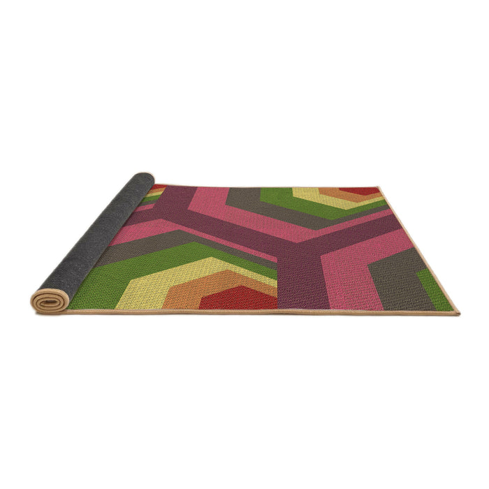 Thickness of Patterned Dark Golden Brown Rug, pat1471brn