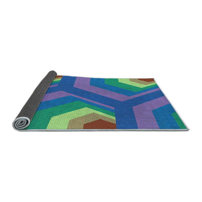 Thickness of Patterned Royal Blue Rug, pat1471lblu