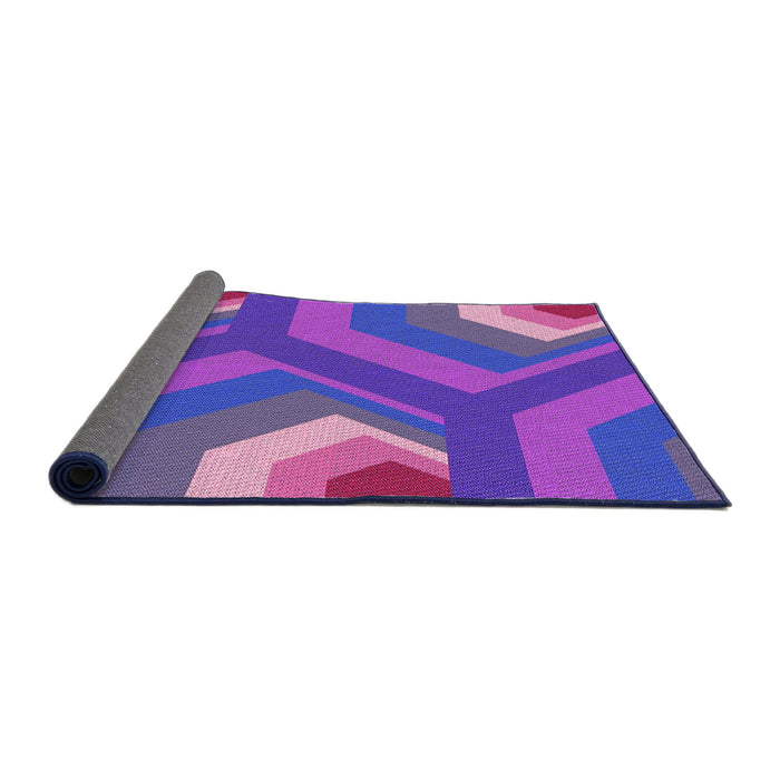 Thickness of Patterned Neon Purple Rug, pat1471pur