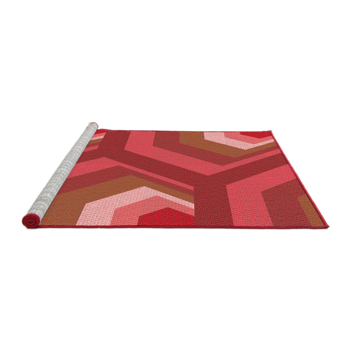 Sideview of Machine Washable Transitional Orange Rug, wshpat1471rd