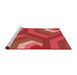 Sideview of Machine Washable Transitional Orange Rug, wshpat1471rd