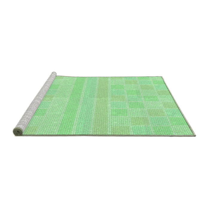 Sideview of Machine Washable Transitional Green Rug, wshpat1472grn