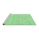 Sideview of Machine Washable Transitional Green Rug, wshpat1472grn