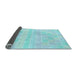 Thickness of Patterned Diamond Blue Rug, pat1472lblu