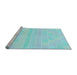 Sideview of Machine Washable Transitional Diamond Blue Rug, wshpat1472lblu