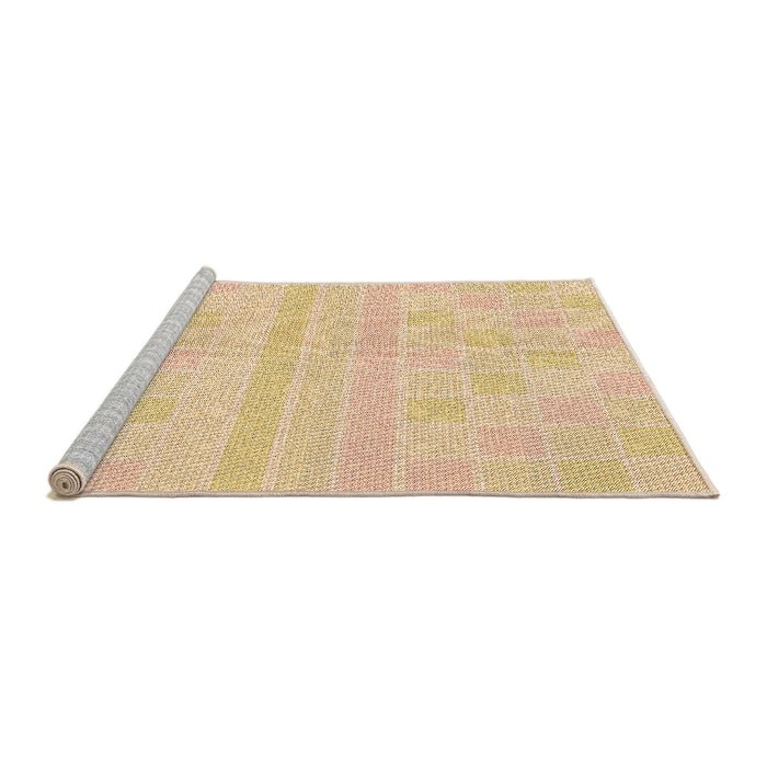 Sideview of Machine Washable Transitional Khaki Gold Rug, wshpat1472org