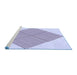 Sideview of Machine Washable Transitional Lavender Blue Rug, wshpat1473blu