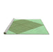 Sideview of Machine Washable Transitional Green Rug, wshpat1473grn