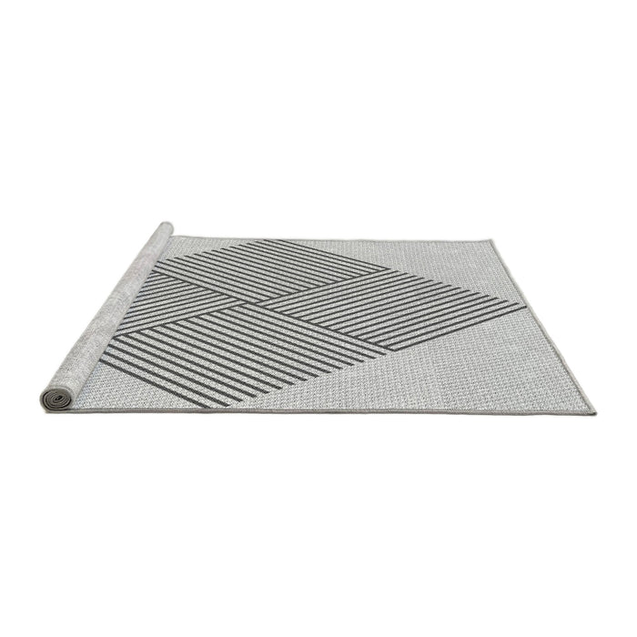 Sideview of Machine Washable Transitional Platinum Gray Rug, wshpat1473gry