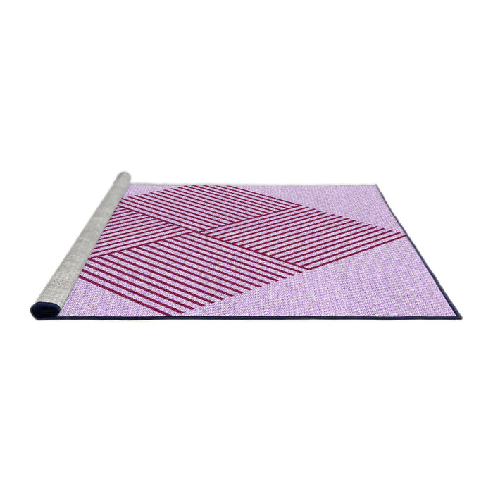 Sideview of Machine Washable Transitional Dark Hot Pink Rug, wshpat1473pur