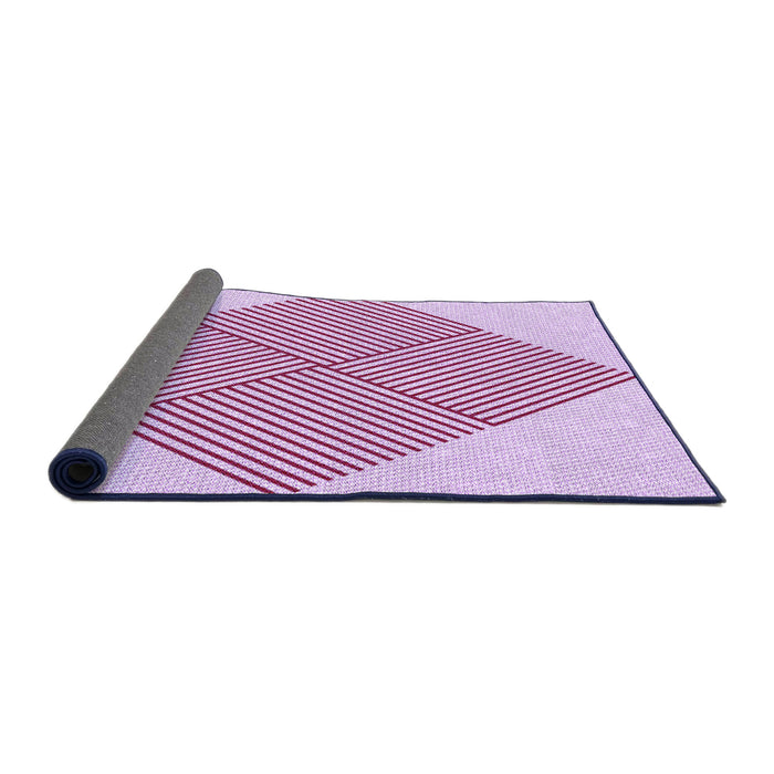 Thickness of Patterned Dark Hot Pink Rug, pat1473pur