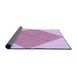 Thickness of Patterned Dark Hot Pink Rug, pat1473pur