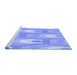 Sideview of Machine Washable Transitional Light Slate Blue Rug, wshpat1474blu