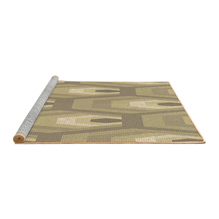 Sideview of Machine Washable Transitional Dark Almond Brown Rug, wshpat1474brn