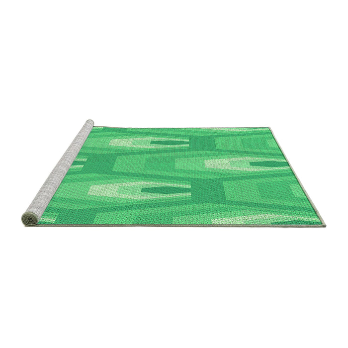 Sideview of Machine Washable Transitional Lime Mint Green Rug, wshpat1474grn