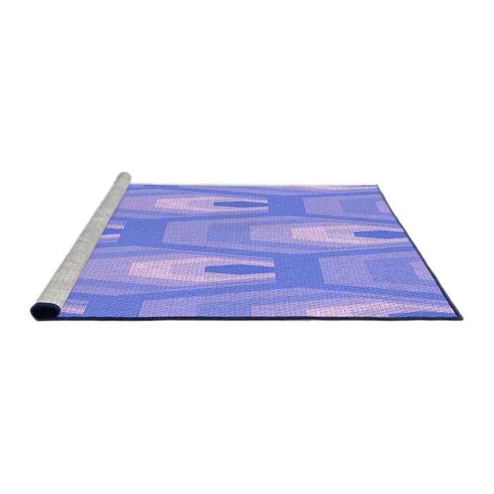 Sideview of Machine Washable Transitional Light Slate Blue Rug, wshpat1474pur