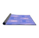 Thickness of Patterned Light Slate Blue Rug, pat1474pur