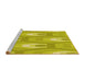 Sideview of Machine Washable Transitional Yellow Rug, wshpat1474yw