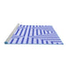 Sideview of Machine Washable Transitional Blue Rug, wshpat1475blu