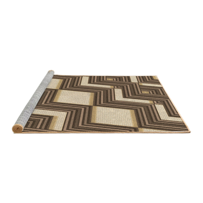 Sideview of Machine Washable Transitional Brown Sugar Brown Rug, wshpat1476brn