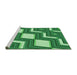 Sideview of Machine Washable Transitional Green Rug, wshpat1476grn