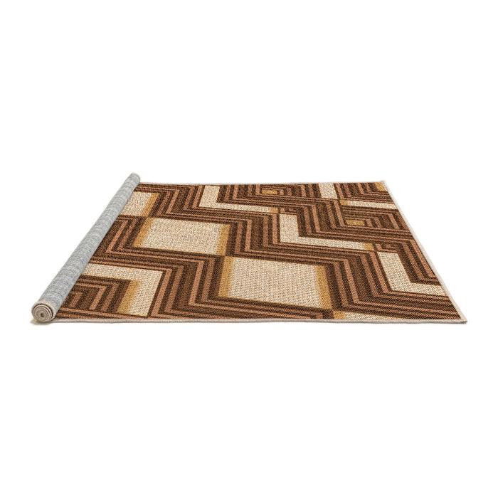 Sideview of Machine Washable Transitional Saddle Brown Rug, wshpat1476org