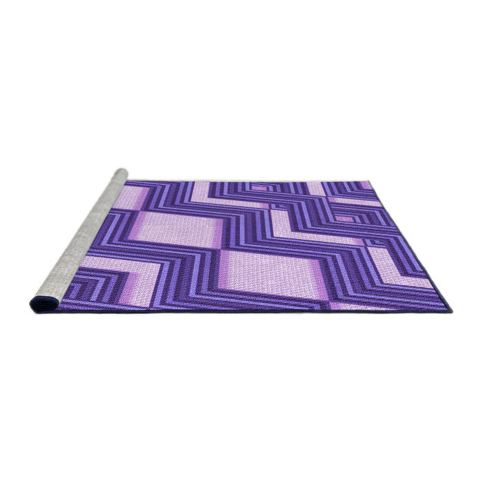 Sideview of Machine Washable Transitional Amethyst Purple Rug, wshpat1476pur
