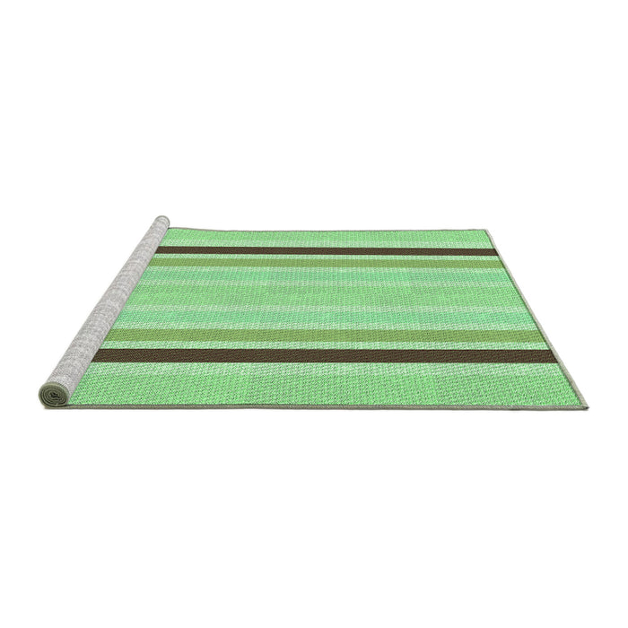 Sideview of Machine Washable Transitional Green Rug, wshpat1477grn