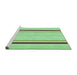 Sideview of Machine Washable Transitional Green Rug, wshpat1477grn