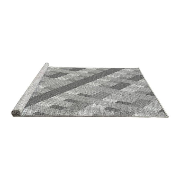 Sideview of Machine Washable Transitional Gray Rug, wshpat1478gry
