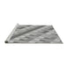 Sideview of Machine Washable Transitional Gray Rug, wshpat1478gry